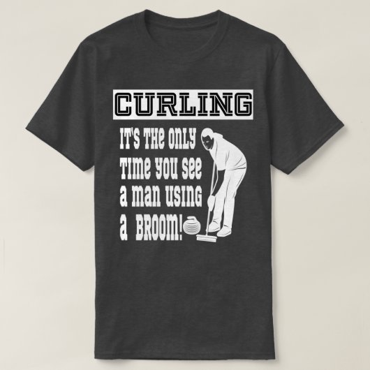Curling Besen Witzger Spruch Curler Mnner T-shirt (Design voorkant)