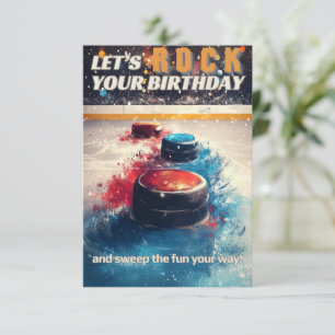 Curling Birthday Kaart