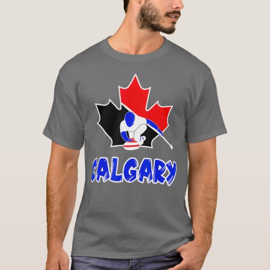 Curling Calgary voor Canadese Curling Fan en T-shirt (Voorkant)