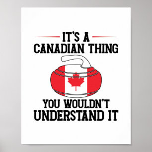 Curling Canada   Canadese Curler Gifts Poster