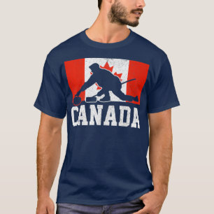 Curling Canada Canadian Flag Winter Sports Fan T-shirt