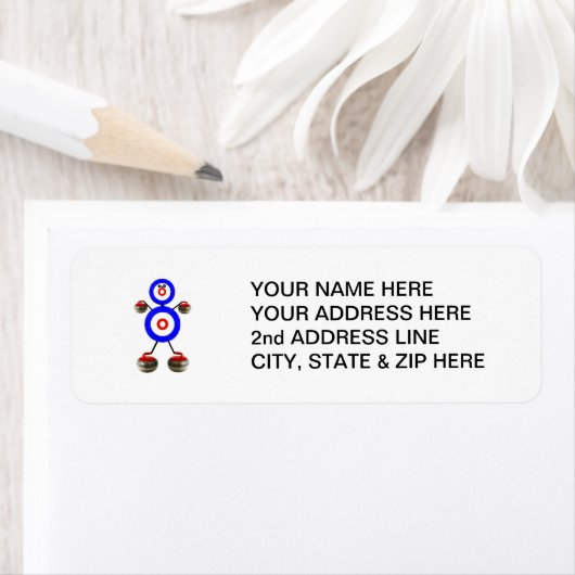 Curling Cartoon Etiket (Insitu)