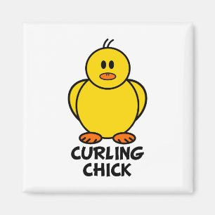 Curling Chick Magneet