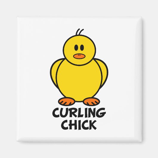 Curling Chick Magneet (Voorkant)