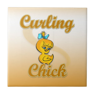 Curling Chick Tegeltje