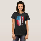 Curling Dad America US Flag Patriot  T-shirt (Voorkant volledig)