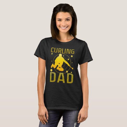 Curling Dad T-shirt (Voorkant volledig)