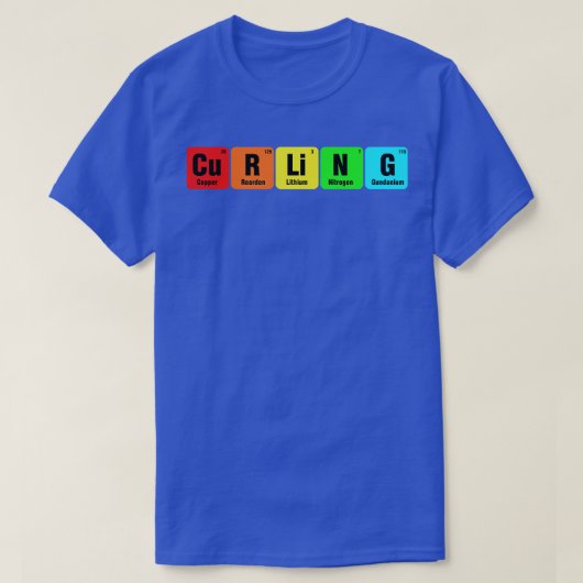 Curling Elementaire Periodieke Tafel Grappige Curl T-shirt (Design voorkant)