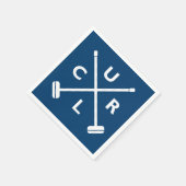 Curling gekruiste bezems papier servet - blauw (Hoek)