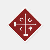 Curling gekruiste bezems Papier servet - Donkerroo (Hoek)