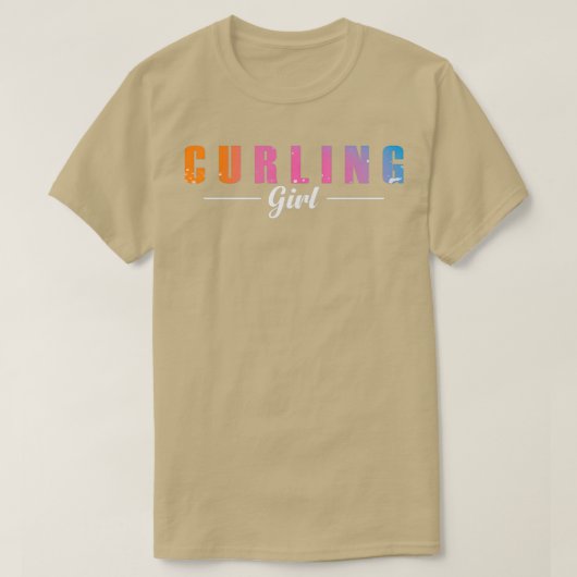 Curling Girl Winter Sports Stone Gripper T-shirt (Design voorkant)