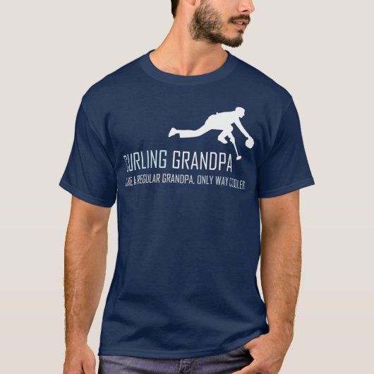 Curling Grandpa Funny Curler Sled Gift T-shirt (Voorkant)
