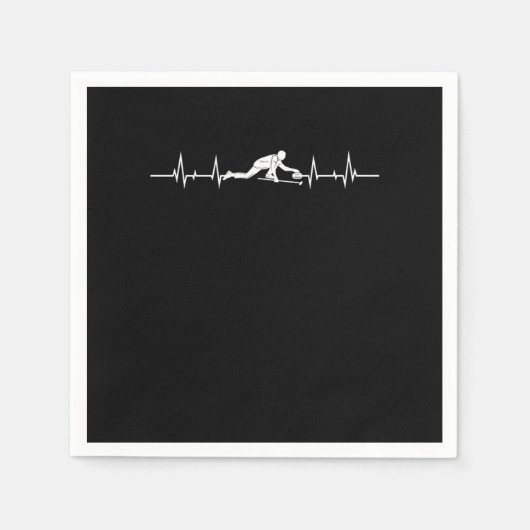 Curling Heartbeat Ice Sports Gift Servet (Voorkant)