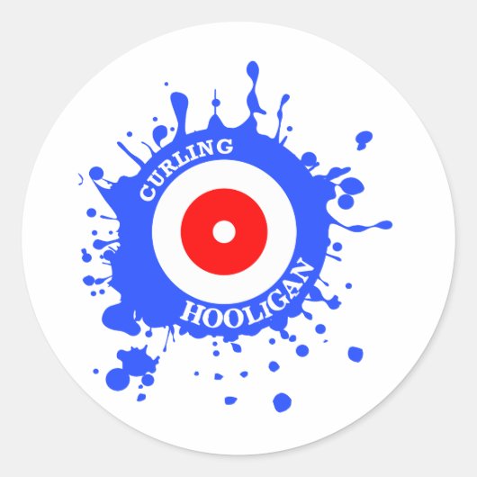 Curling Hooligan Ronde Sticker (Voorkant)