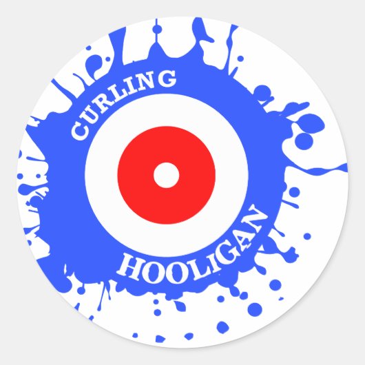 Curling Hooligan Ronde Sticker (Voorkant)