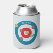 Curling Huis en curling stenen top uitzicht Blikjeskoeler (Blikje Voorkant)