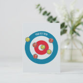 Curling Huis en curling stenen top uitzicht Briefkaart (Staand voorkant)