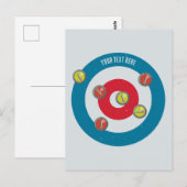 Curling Huis en curling stenen top uitzicht Briefkaart (Voorkant / Achterkant)