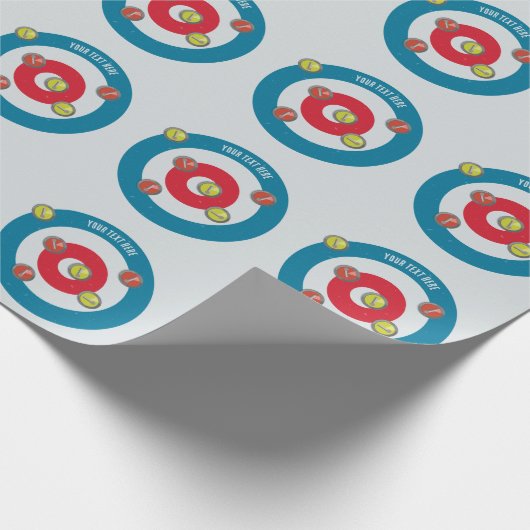 Curling Huis en curling stenen top uitzicht Cadeaupapier (Hoek)