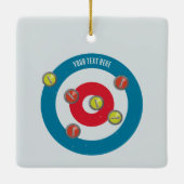 Curling Huis en curling stenen top uitzicht Keramisch Ornament (Achterkant)