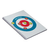 Curling Huis en curling stenen top uitzicht Notitieboek (Rechterzijde)