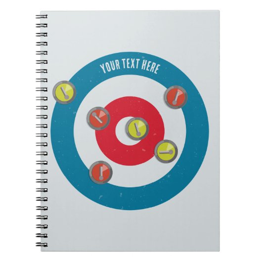 Curling Huis en curling stenen top uitzicht Notitieboek (Voorkant)