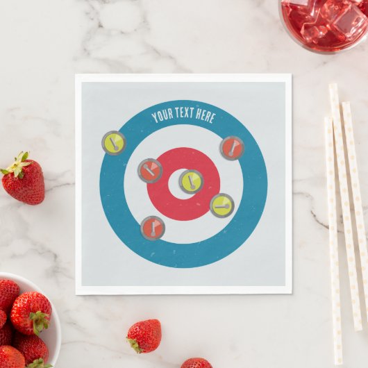 Curling Huis en curling stenen top uitzicht Servet (Insitu)