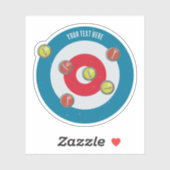 Curling Huis en curling stenen top uitzicht Sticker (Vel)