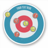 Curling Huis en curling stenen top uitzicht Sticker (Voorkant)