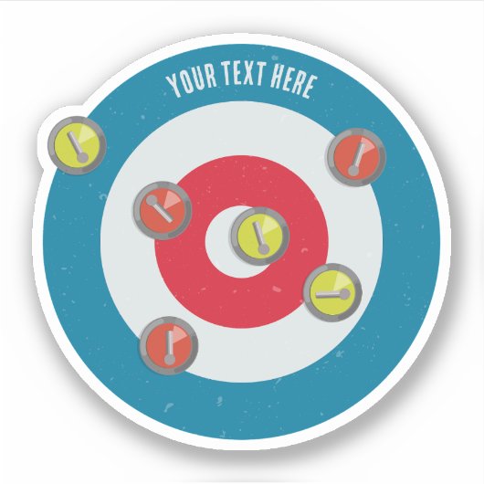 Curling Huis en curling stenen top uitzicht Sticker (Voorkant)