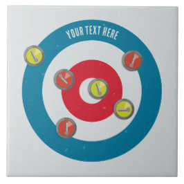 Curling Huis en curling stenen top uitzicht Tegeltje