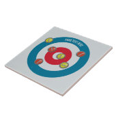 Curling Huis en curling stenen top uitzicht Tegeltje (Zijkant)