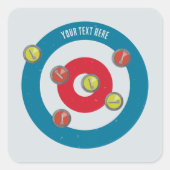 Curling Huis en curling stenen top uitzicht Vierkante Sticker (Voorkant)