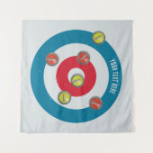 Curling Huis en curling stenen top uitzicht Wandkleed (Voorkant (horizontaal))