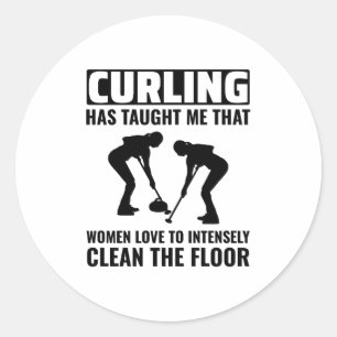Curling Ijssport Stenen bezem Ronde Sticker