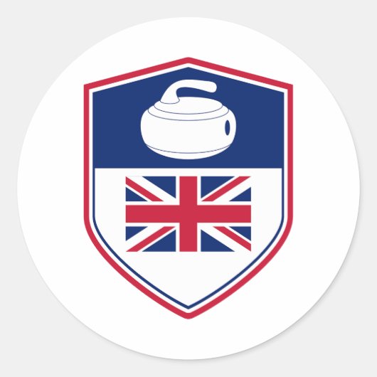 Curling Ijssport Stenen bezem Ronde Sticker (Voorkant)