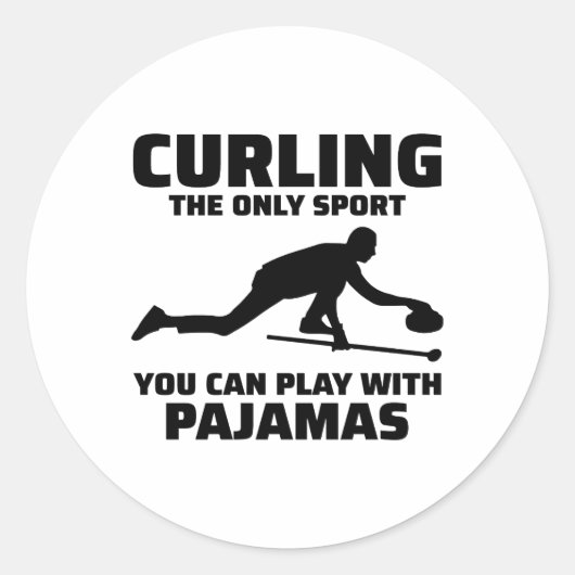 Curling Ijssport Stenen bezem Ronde Sticker (Voorkant)