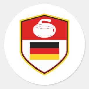 Curling Ijssport Stenen bezem Ronde Sticker