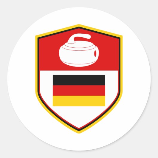 Curling Ijssport Stenen bezem Ronde Sticker (Voorkant)