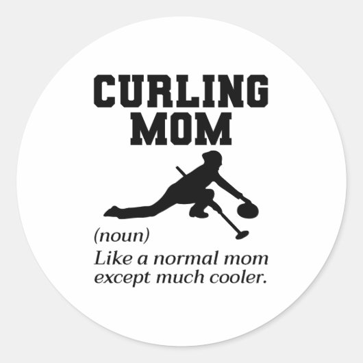 Curling Ijssport Stenen bezem Ronde Sticker (Voorkant)
