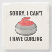 Curling Ijssport Stenen bezem Stenen Onderzetter (Voorkant)