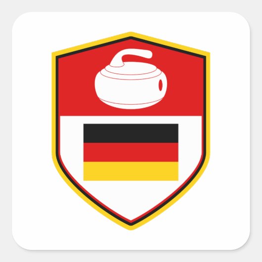 Curling Ijssport Stenen bezem Vierkante Sticker (Voorkant)