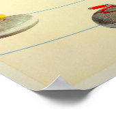 Curling in de Zwitserse Vintage Poster (Hoek)