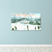 Curling in Zwitserland Canvas Afdruk (Insitu (Houten vloer))