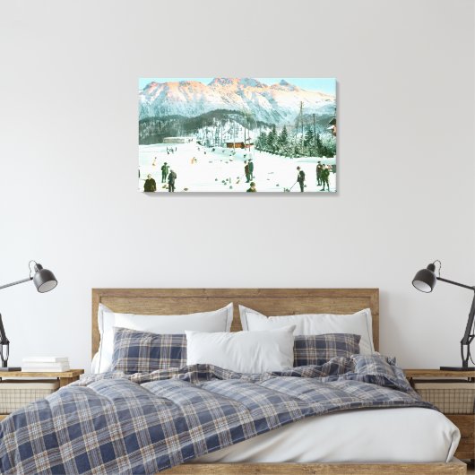 Curling in Zwitserland Canvas Afdruk (Insitu (Slaapkamer))