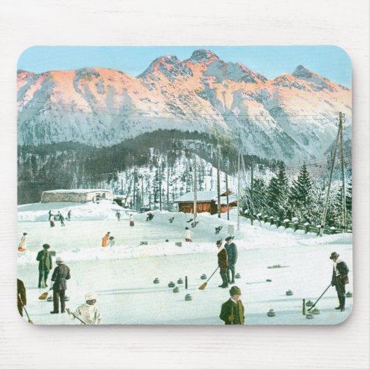 Curling in Zwitserland Muismat (Voorkant)