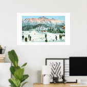 Curling in Zwitserland Poster (Thuiskantoor)