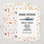 Curling Iron Terrazzo Salon Openen Kaart (Voorkant / Achterkant)