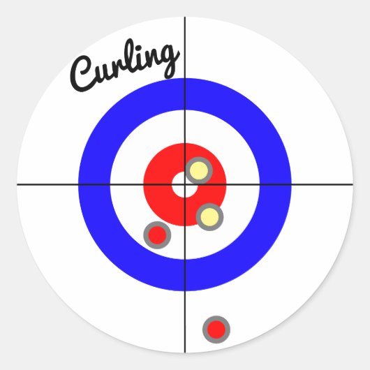 Curling is leuk ronde sticker (Voorkant)