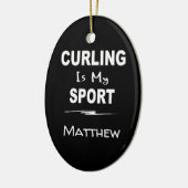 Curling is mijn sportovaal keramisch ornament (Links)
